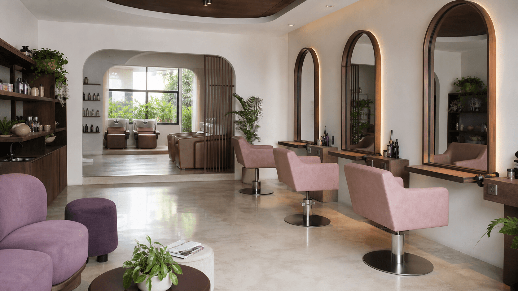Interior salon yang tenang dan tertata